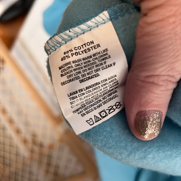 🩵🌊OVERSIZED OCEANSIDE BEACH SWEATSHIRT TURQUOISE BLUE SZ L NWOT EXCELLENT COND - Picture 6 of 7